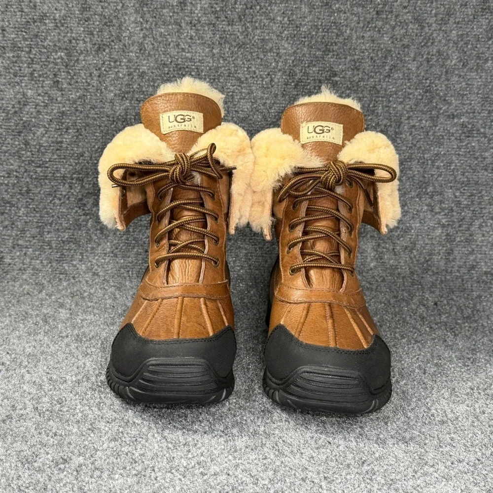 UGG Adirondack II GTX Snow Boots Womens 9 Brown Leather Suede Shearling Gore-Tex